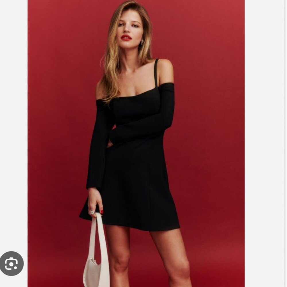 NWT Reformation Donatella Knit Dress Black - Size S